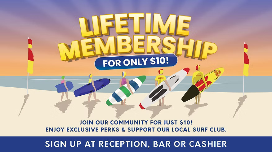 Lifetime Membership Kurrawa Surf CLub 