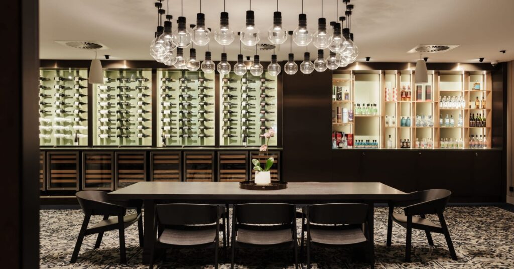 Fire Baby Southport dining room with warm lighting and vibrant atmosphere