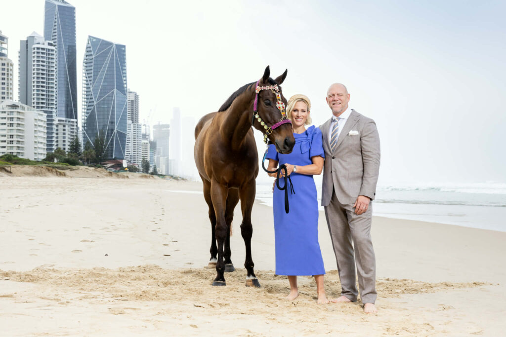 Magic Millions Promo SHot on the Beach of Mike and Zara Tindell 