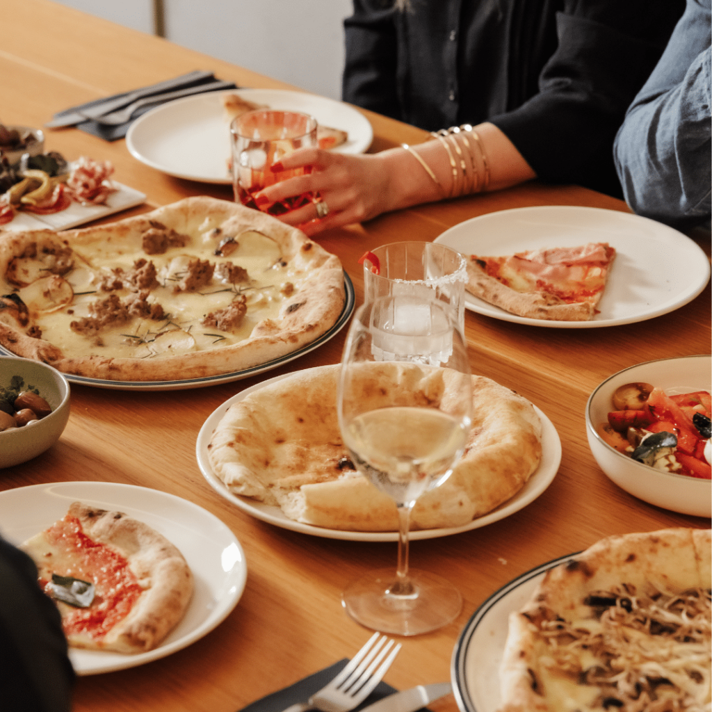 Fire Baby Southport woodfire pizza with fresh toppings