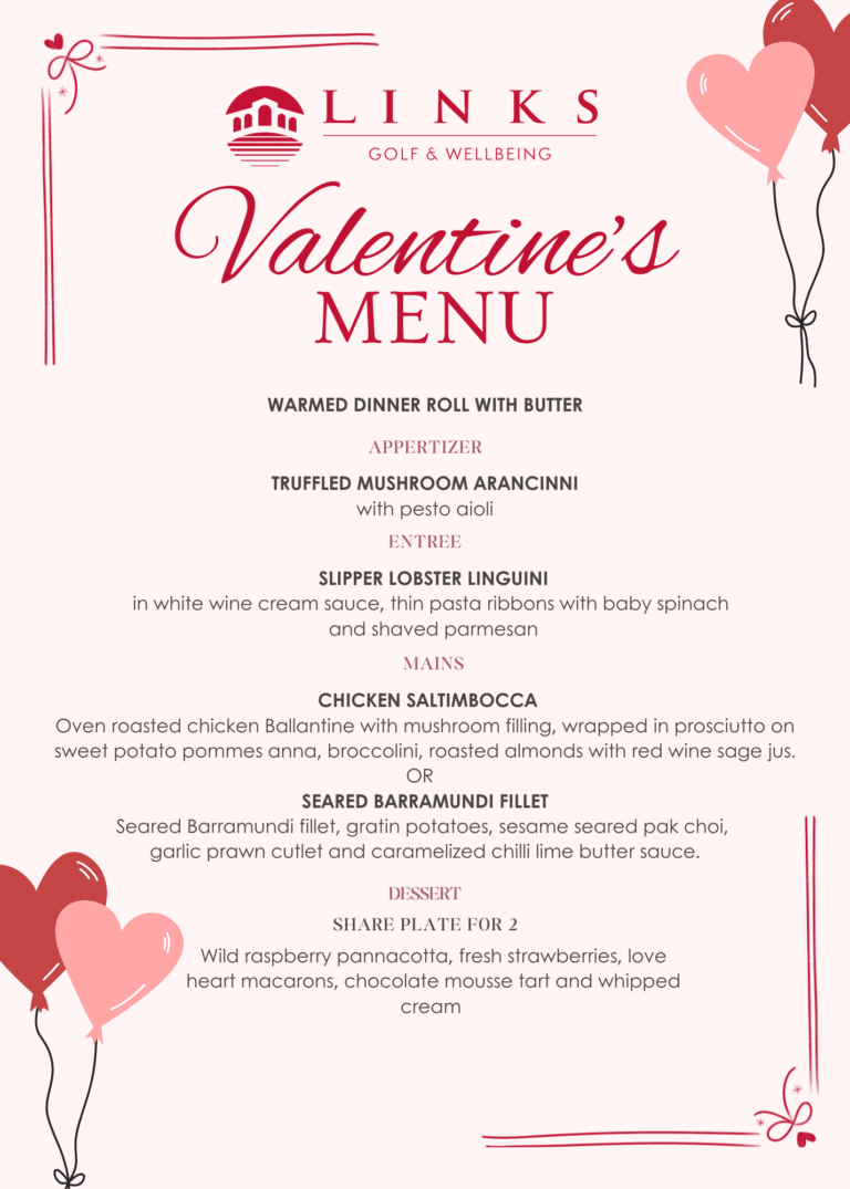 Valentine’s Day Dinner 2026 | 4-Course Menu at Links Hope Island