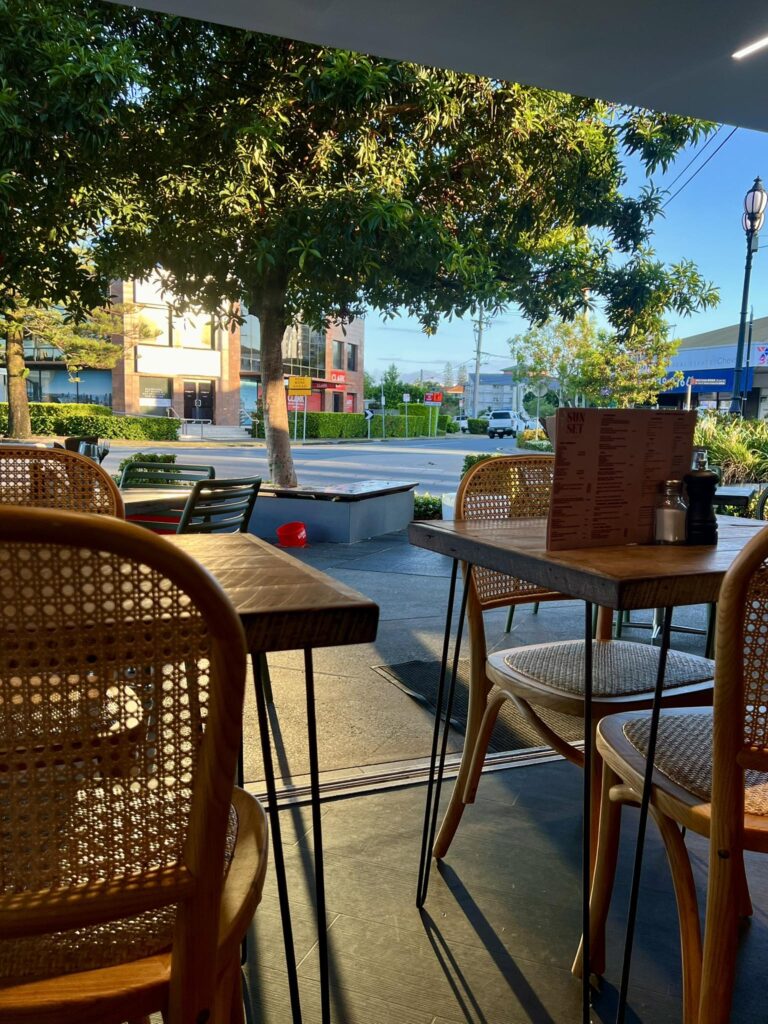 Interior dining area at Sunset on Chevron café on Chevron Island, Gold Coast