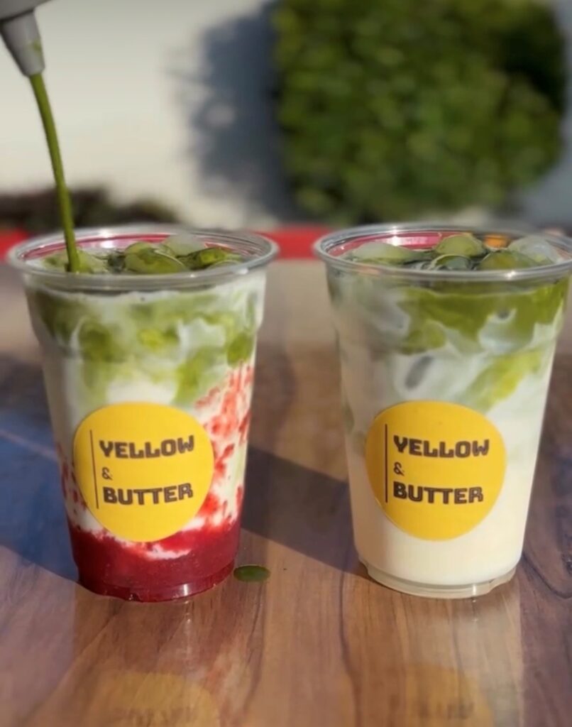 Matcha Coconut Cloud drink at Yellow and Butter Southport Gold Coast