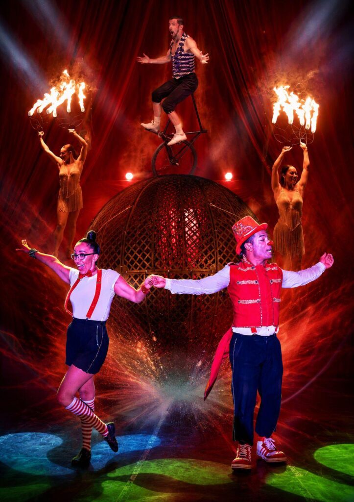 Fire dancer lighting up the night at Ashton's Great Australian Circus